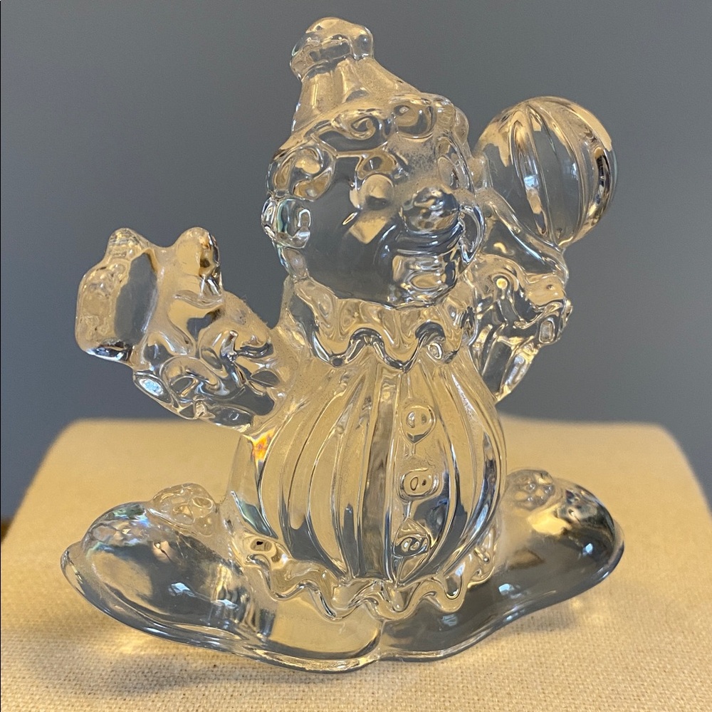 24% Lead Crystal Rocking Clown Figurine by Princess House of Germany